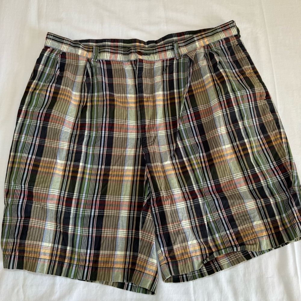 Polo Ralph Lauren Mens Cotton Tan Plaids Summer Golf Casual Tyler Shorts Size 40